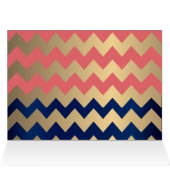 Coral and Navy Blue Gold Hearts - Hartelijk dank (Binnen Horizontaal (Boven))