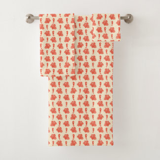 Coral and Seahorses Coastal Beach Bad Handdoek