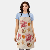 Coral and seashells Apron Schort (Gedragen)