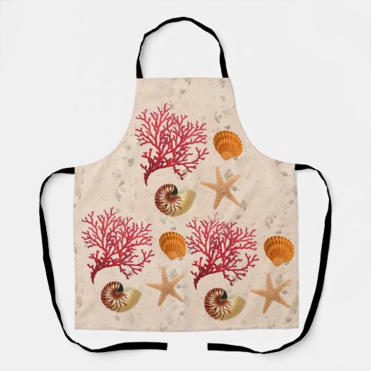 Coral and seashells Apron Schort (Voorkant)
