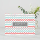 Coral Aqua Chevron Invitation au renouvellement de (Debout devant)