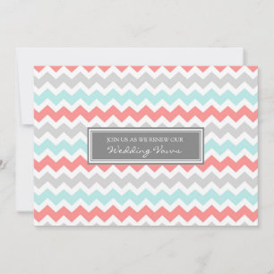 Coral Aqua Chevron Invitation au renouvellement de