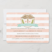 Coral Aqua Faire-part de diplôme de l'école dentai (Dos)