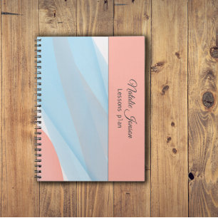 Coral aquamarine nom simple Spiral Photo Carnet