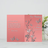 Coral Argent Gris Papillon Floral Programme de mar (Debout devant)