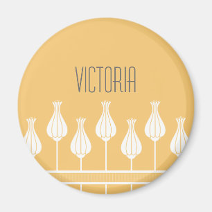 Coral Art Deco Floral Magnet Magneet