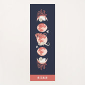 Coral Beach Celestial Moon Phase Navy Blue Yogamat (Voorkant)