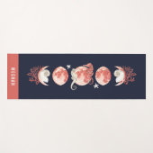 Coral Beach Celestial Moon Phase Navy Blue Yogamat (Voorkant (horizontaal))