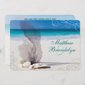 Coral Beach Destination Wedding Invitations (Devant / Derrière)