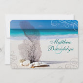 Coral Beach Destination Wedding Invitations (Devant)