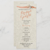 Coral Beach Starfish & Ribbon Wedding Program Programma (Voorkant / Achterkant)