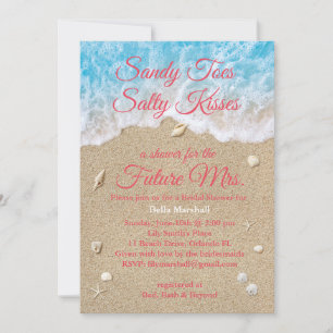 Coral Beach Waves Invitation de la douche nuptiale