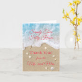 Coral Beach Waves Sandy Toes Photo Carte de remerc (Fleur jaune)