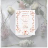 Coral Bells Scrollwork Ontwerp Wedding Menu