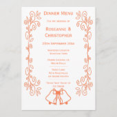 Coral Bells Scrollwork Ontwerp Wedding Menu (Voorkant)