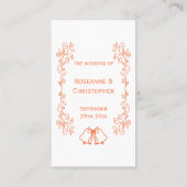 Coral Bells Scrollwork Ontwerp Wedding Plaatskaartje (Achterkant)