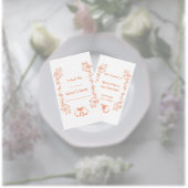 Coral Bells Scrollwork Ontwerp Wedding Plaatskaartje