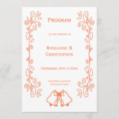 Coral Bells Scrollwork Ontwerp Wedding Programma (Voorkant)