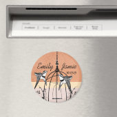 Coral Bird Cage Mariage Magnets ou Personnaliser (In Situ (Lave-vaisselle))
