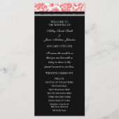 Coral Black Damask Wedding Program Programma (Voorkant)