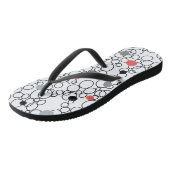 Coral Black White Circles Stippen Teenslippers (Schuin)