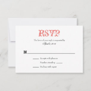 Coral Blanc Plaine Simple Mariage Cartes RSVP