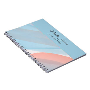 Coral bleu marine nom minimal Carnet photo spirale