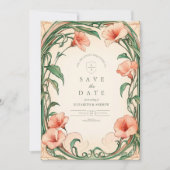 Coral Bloom bruiloft Save The Date (Voorkant)
