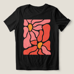 Coral Bloom Dames Abstract Bloem T‑Shirt Tri-Blend Shirt