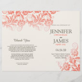 Coral Blooming Elegance Wedding Programs (Voorkant)