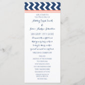 Coral Blue Chevron programme de mariage (Devant)