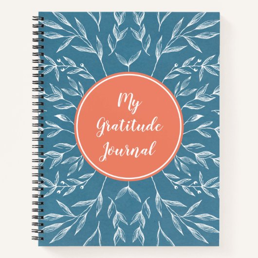 Coral & Blue Custom Gratitude Journal Notitieboek (Voorkant)