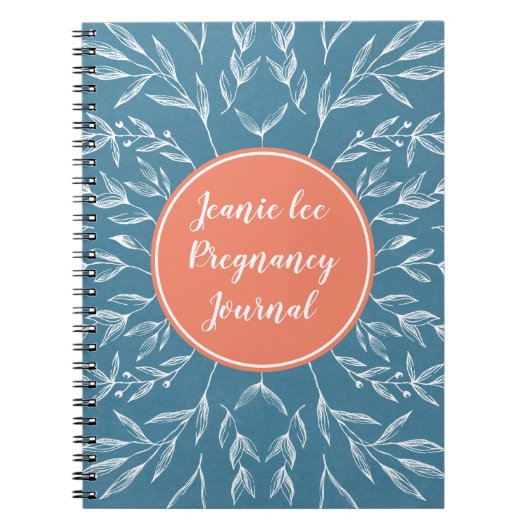 Coral & Blue Custom Pregnancy Journal Notitieboek (Voorkant)