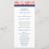 Coral Blue Damask Wedding Program Programma (Voorkant)