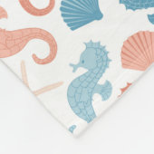 Coral Blue Nautical Pattern Fleece Deken (Hoek)