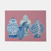 Coral BlueWhite Ginger Jars Deurmat (Voorkant)