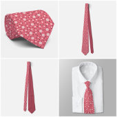 Coral Blush Hexagon & Charcoal Triangle Tie Stropdas