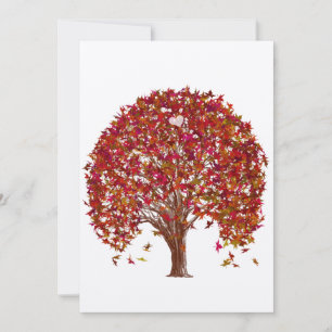 Coral Bourgogne Faire-part de mariage de l'arbre r
