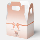 Coral Bow & Ribbon 35th Wedding Jubileum Bedankdoosjes (Geopend)