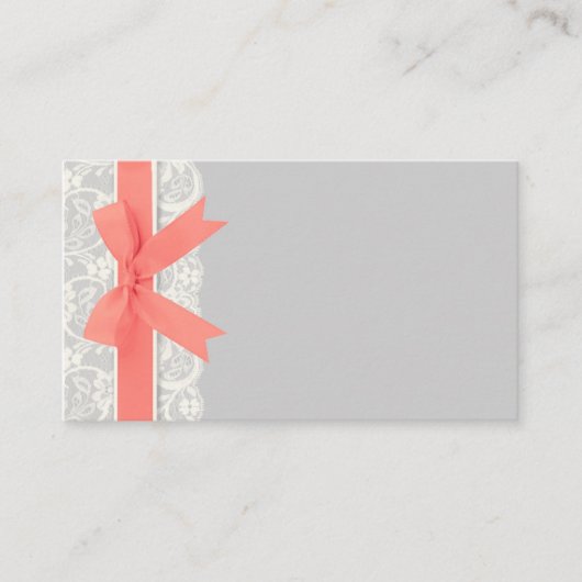 Coral Bow sur la dentelle d'ivoire et la carte Gra (Devant)