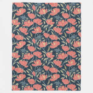 Coral Breeze Floral Fleece Deken