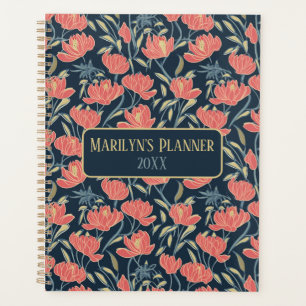Coral Breeze Floral Planificateur personnalisé