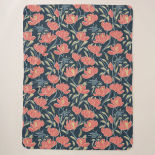 Coral Breeze Floral Sherpa Deken