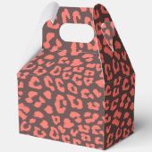 Coral Brown Leopard Print Bedankdoosjes (Achterkant)