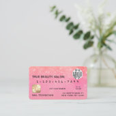 Coral Bubblegum Sequin Glitter Creditcard Logo Visitekaartje (Staand voorkant)