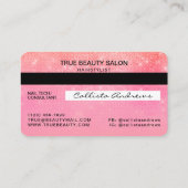 Coral Bubblegum Sequin Glitter Creditcard Logo Visitekaartje (Achterkant)