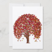Coral Burgundy Red Tree Weddenschap Kaart (Voorkant)