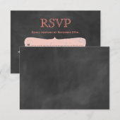 Coral Chalkboard RSVP Kaartje (Voorkant / Achterkant)