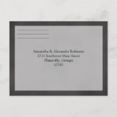 Coral Chalkboard Script Beach Bruiloft RSVP Antwoo Uitnodiging Briefkaart (Achterkant)