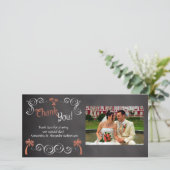 Coral Chalkboard Script Plage Merci de mariage (Debout devant)